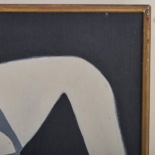 French 'Two Figures' Oil on Canvas Painting by Pierre Fulcrand, 1960s For Sale - Image 9 of 12