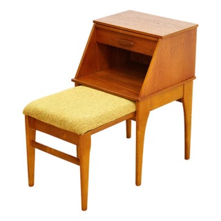 1960s Mid Century Pull Out Entryway Bench Side Table by Chippy Heath For Sale