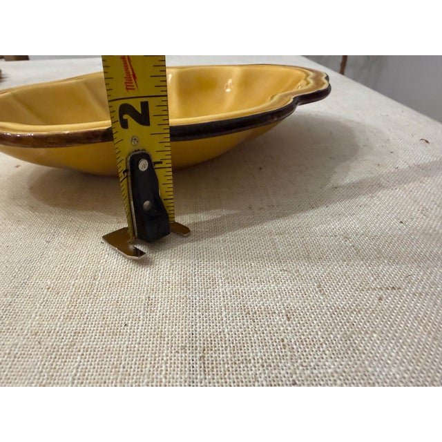 Vintage French Dieulefit Pottery Bowl | Poterie Milon S Mustard Glazed Ceramic | Made in France For Sale - Image 4 of 4