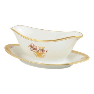 Porcelain Golden Basket Sauce Boat from Royal Copenhagen, 1964 For Sale