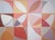 2025, Geometric Minimalist Painting on Canvas, Modernist Flowers, Bauhaus Tiles in Soft Tones by Natalia Roman For Sale