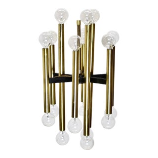 Mid Century 18 Light Pendant Chandelier | Gaetano Sciolari Style For Sale