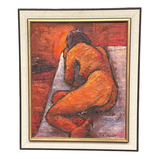 Renzo Ugolini, Nude Reclined Woman, 1950s, Oil Painting on Canvas, Framed For Sale