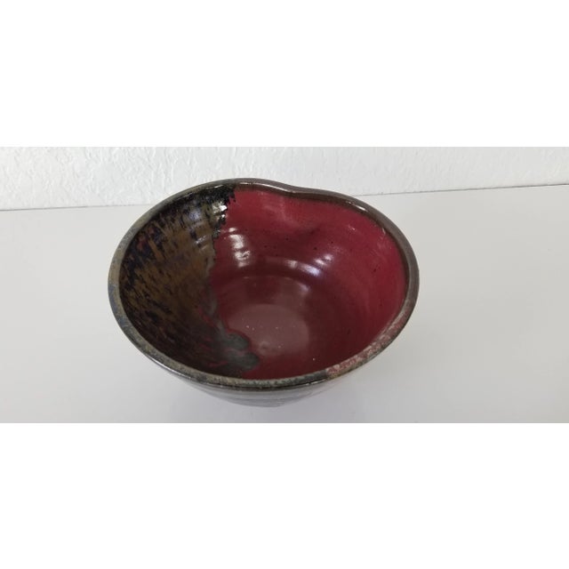 1980s Mindri Artistic Art Glaze Pottery Bowl For Sale In Miami - Image 6 of 11