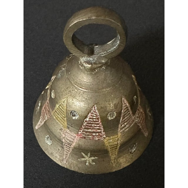 Vintage Mid 20th Century Brass & Cloisonné Bells- Set of 3 For Sale - Image 9 of 10