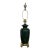 Mid 20th Century Hollywood Regency Green Ceramic Table Lamp Brass Base Vintage 30” Tall For Sale