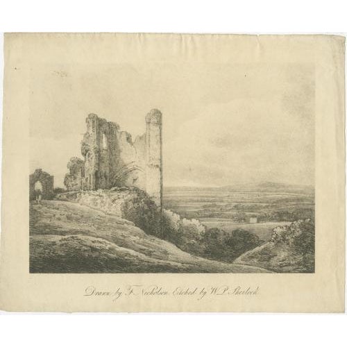 After Alex Callander & F. Nicholson, Castle & Ruins, 1811, Etchings, Set of 2 For Sale - Image 3 of 9
