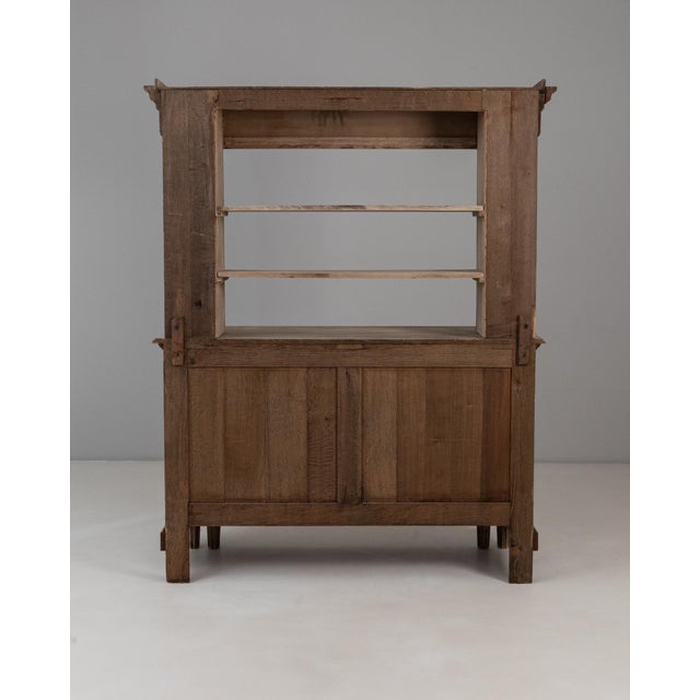 1910s Belgian Renaissance Revival Oak Cupboard With Carved Columns For Sale - Image 14 of 18