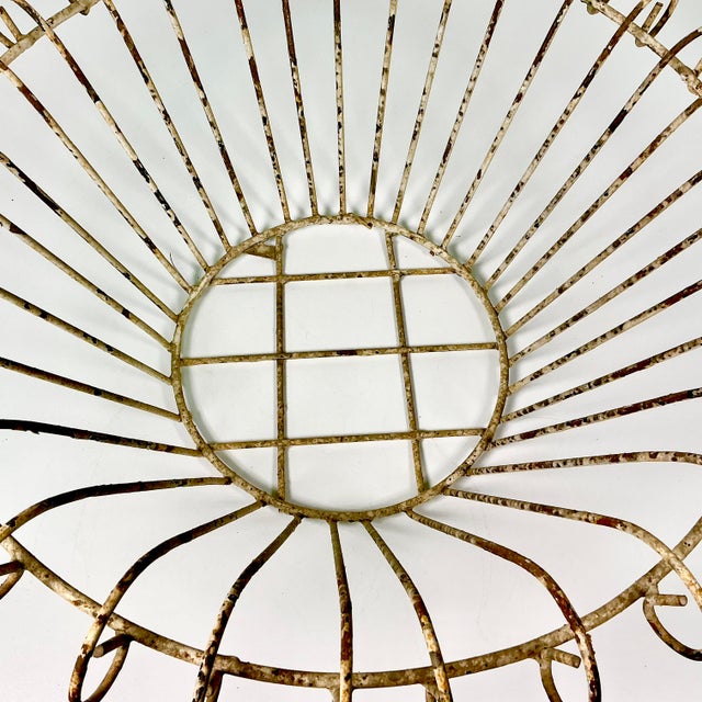 Antique White 1950s Vintage French Art Nouveau Boho Chic Medium Jardiniere Basket Planter. For Sale - Image 8 of 17