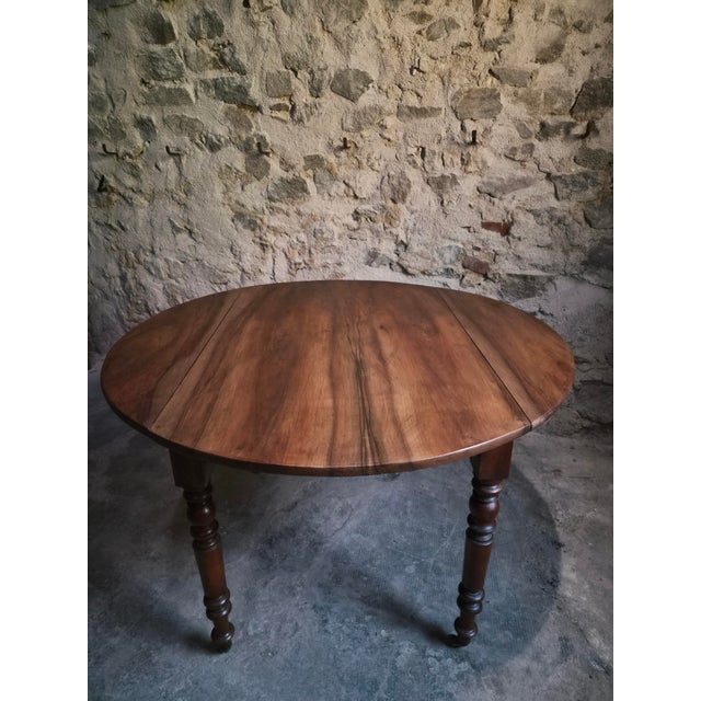 Antique French Walnut Drop-Leaf Dining Table, 1900s For Sale - Image 17 of 18