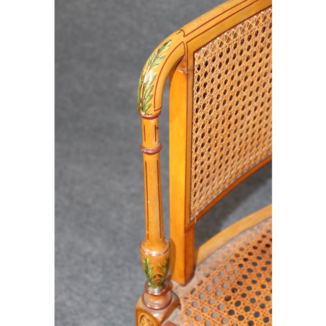 Wood English Adams Style Cane Back Bergere Armchair For Sale - Image 7 of 7