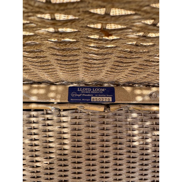 Vintage Lloyd Flanders All Weather Wicker Couch Frame Restoration (Blue Tag) For Sale - Image 6 of 8