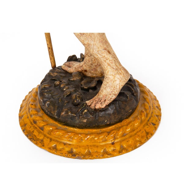 German or Austrian Polychromed Statue Sculpture of Saint John the Baptist For Sale - Image 13 of 18