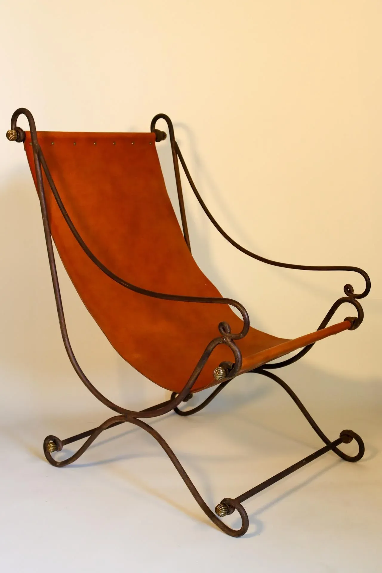 Mid 20th Century Pair of David Hicks Style Wrought Iron and