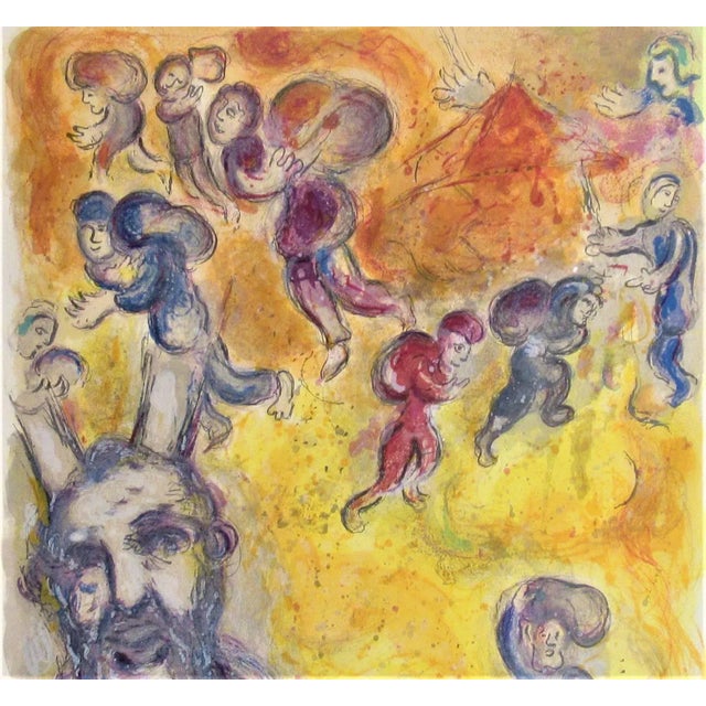Modern Marc Chagall, Moses Sees the Sufferings of his People, from the suite, The Story of Exodus, 1966 For Sale - Image 3 of 4