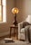 Amber-Brown Glass and Brass Table Lamp with Etched Glass Globe, 1950s For Sale - Image 6 of 18