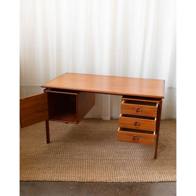 Mid-Century Modern 1960s Danish Teak Writing Desk Attributed to Arne Vodder For Sale - Image 3 of 18