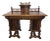 Antique Renaissance Revival Burl Walnut Writing Desk With Gallery Rail For Sale