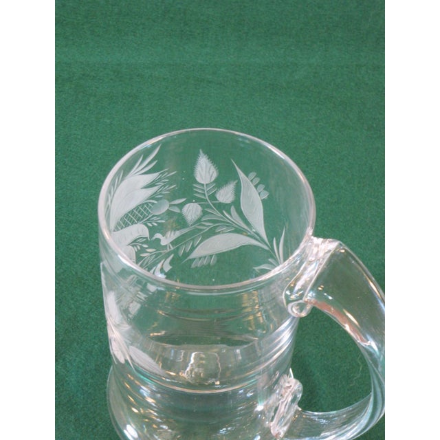 Late 20th Century Beer Stein Hand Worked Flint Glass, Hand Wheel Engraved, Mma Copy in Style Of: Stiegel, German For Sale - Image 12 of 12