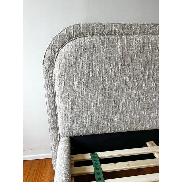 Renfrow Beige Rounded Queen Bed Frame For Sale - Image 10 of 11