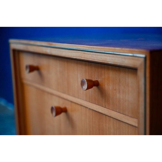 Wood Vintage Bedside Table in Two-Tone Wood, 1950s For Sale - Image 7 of 18