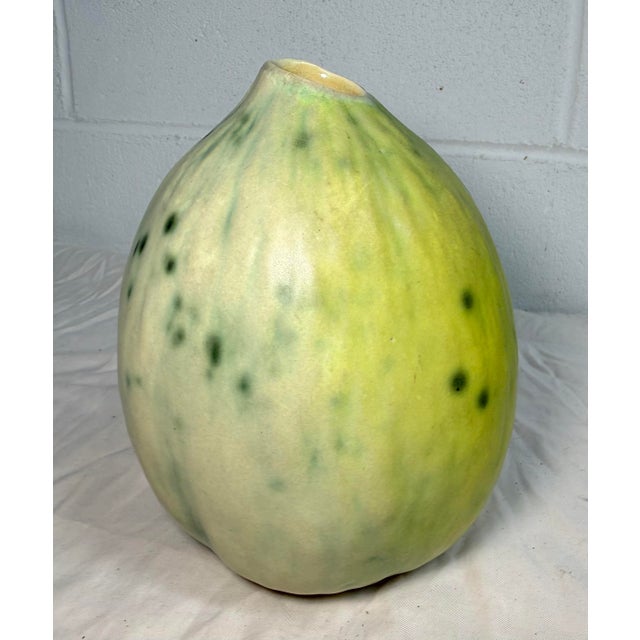 Ceramic Vintage 96 Handmade Patricia Garrett Figural Vegetable Squash Melon Pottery Vase For Sale - Image 7 of 12