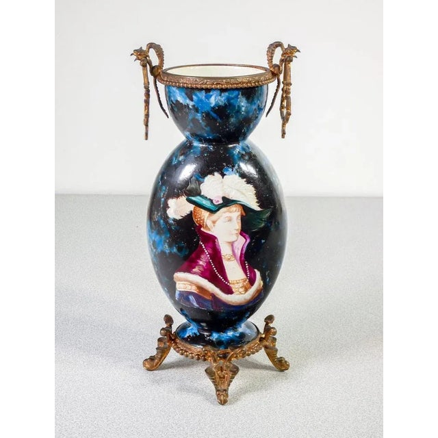 Hand-Painted Ceramic Vases, 1800s, Set of 2 For Sale - Image 5 of 9