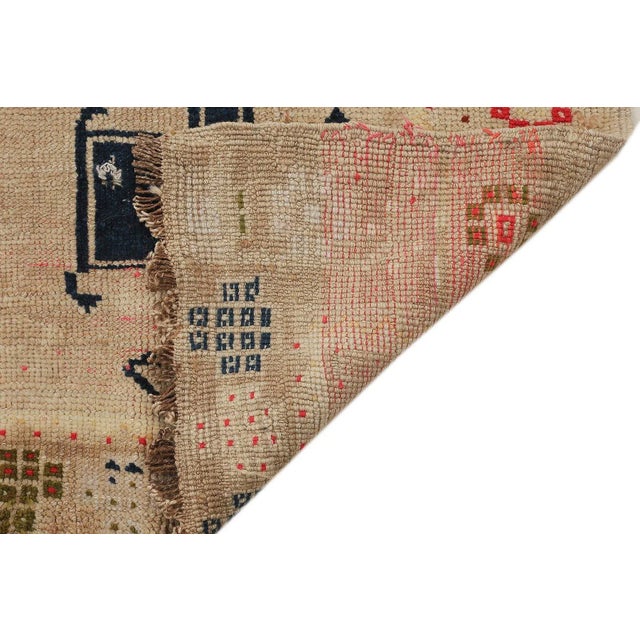 Mid 20th Century Mid 20th Century Vintage Washed Out Wool Rug For Sale - Image 5 of 7