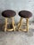 Contemporary Vintage McGuire Style Rattan Counter Stools in Bouclé, a Pair For Sale - Image 3 of 7