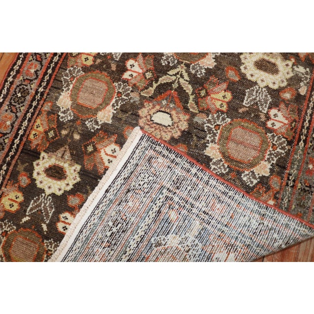 Persian Early 20th Century Zabihi Collection Brown Persian Mahal Throw Rug - 2'4" x 3'9" For Sale - Image 3 of 6