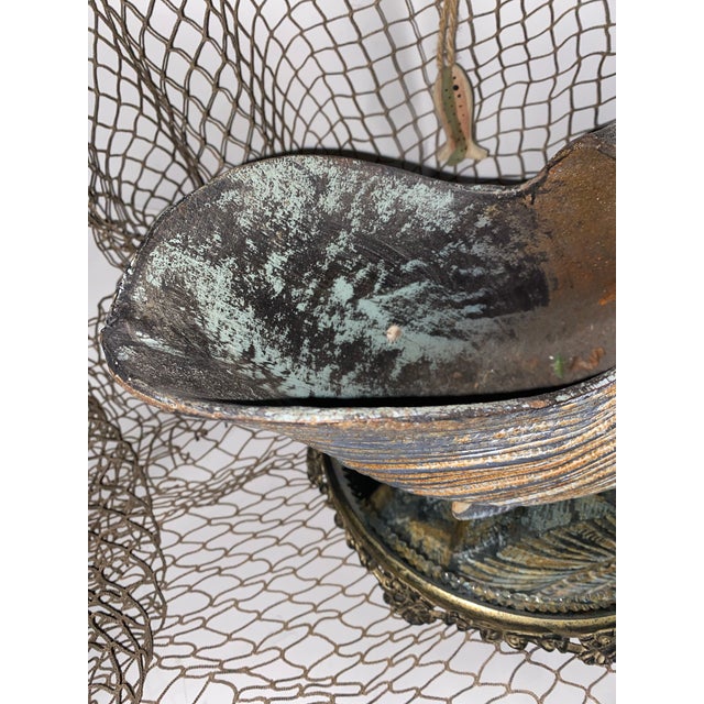 Coastal Nautilus Shell Planter, Mid Century Modern. Cast Iron Nautilus Shell Planter. For Sale - Image 3 of 11