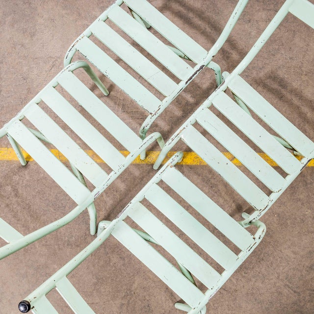 French Metal Stacking Outdoor Chairs, 1950s, Set of 4 For Sale - Image 11 of 12