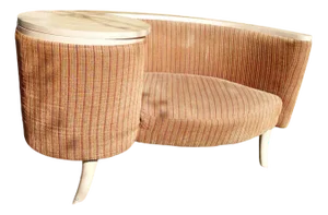 Telephone Hall Built in Table Bench Gossip Bench, 1960s