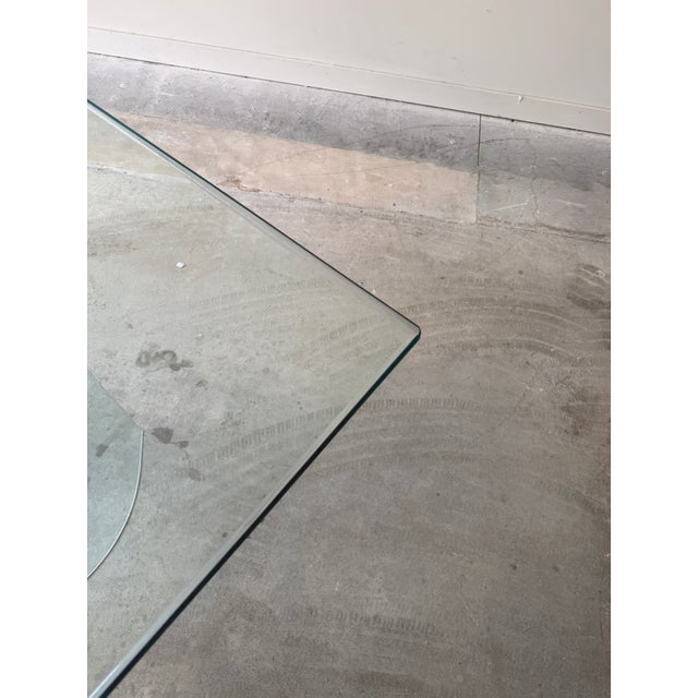 Post Modern Glass Double Pedestal Dining Table For Sale In Charleston - Image 6 of 10