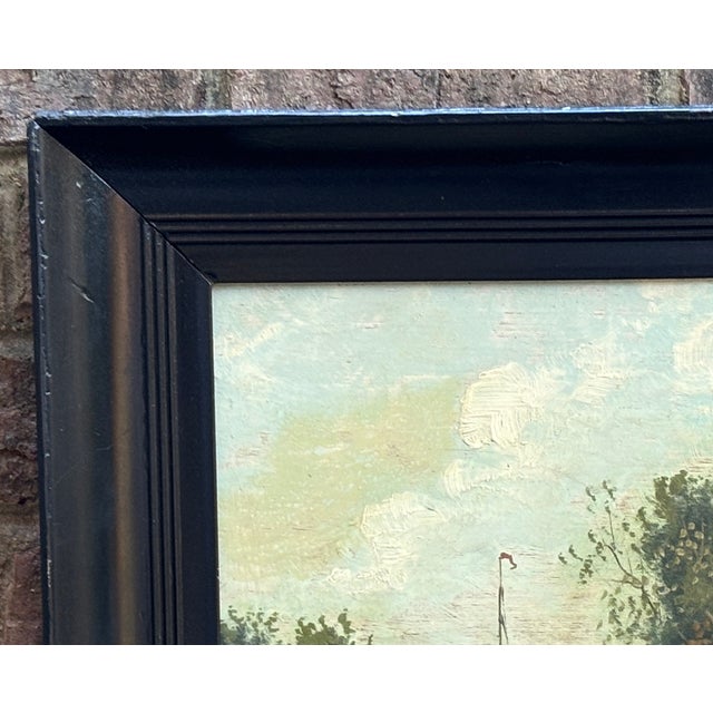 French Beautiful, 19th Century Dutch Landscape Oil Painting For Sale - Image 3 of 9