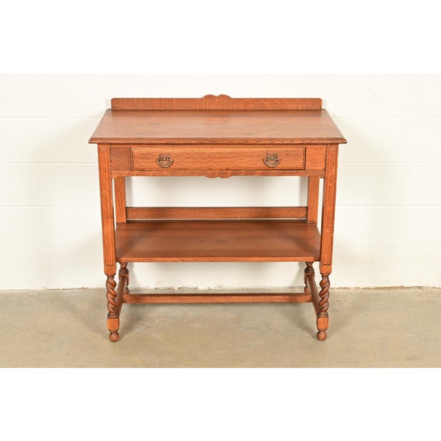 Mission Stickley Brothers Antique Mission Oak Arts & Crafts Buffet Server, Circa 1910 For Sale - Image 3 of 13