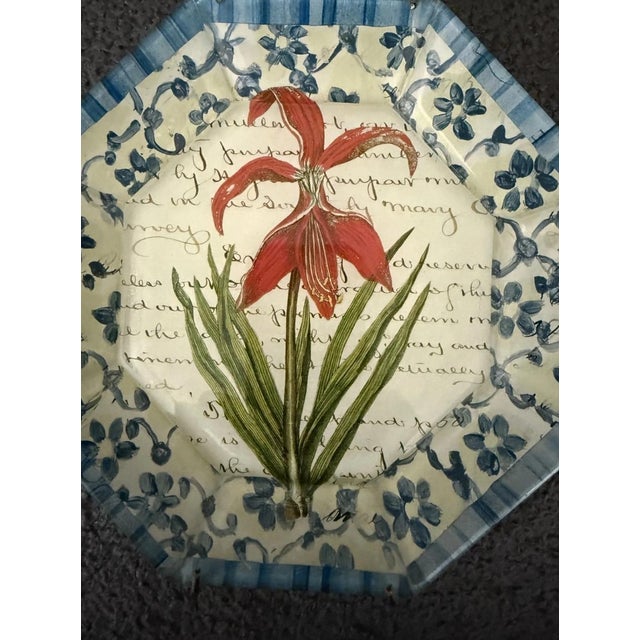 1990s ✨ Highly Collectible John Derian Decoupage Octagonal Botanical Plates, Set of 2 For Sale - Image 5 of 10