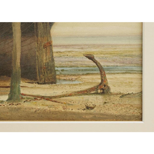 19th Century 19th Century Antique English Shipwreck Painting Maritime Watercolor Listed Artist George Nattress, Framed For Sale - Image 5 of 5