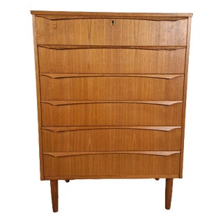 Danish Teak Six-Drawer Chest of Drawers Mid-Century Scandinavian Design, 1960s For Sale