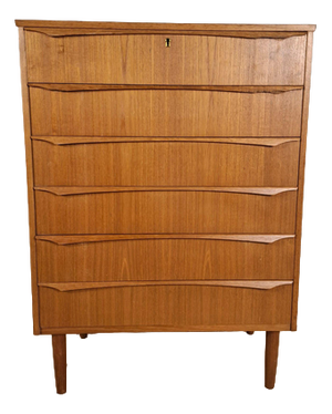 Danish Teak Six-Drawer Chest of Drawers Mid-Century Scandinavian Design, 1960s
