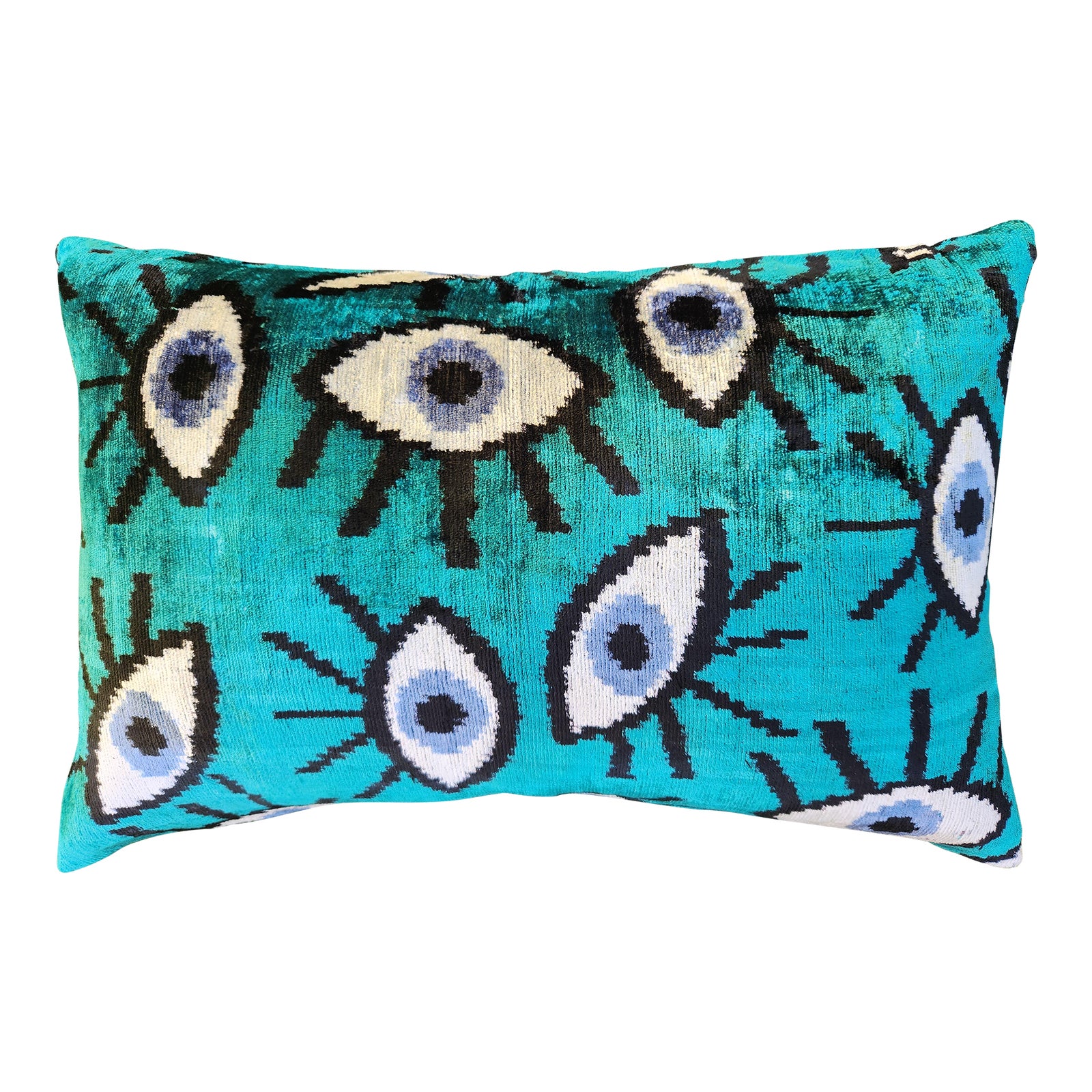 Teal Silk Velvet Evil Eye Good Luck Pillow Cover Chairish