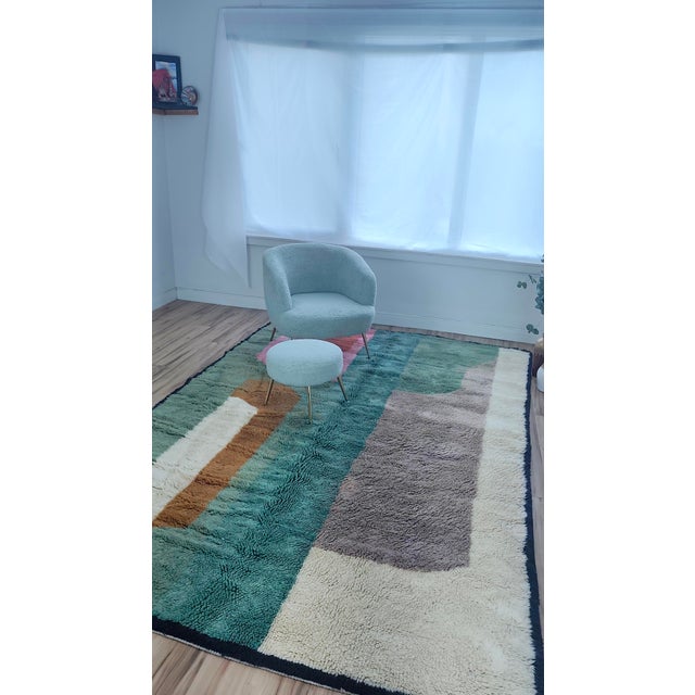 Handmade Moroccan Beni Mrirt Rug, Color Block Abstract, 10' X 6'8" For Sale - Image 9 of 15