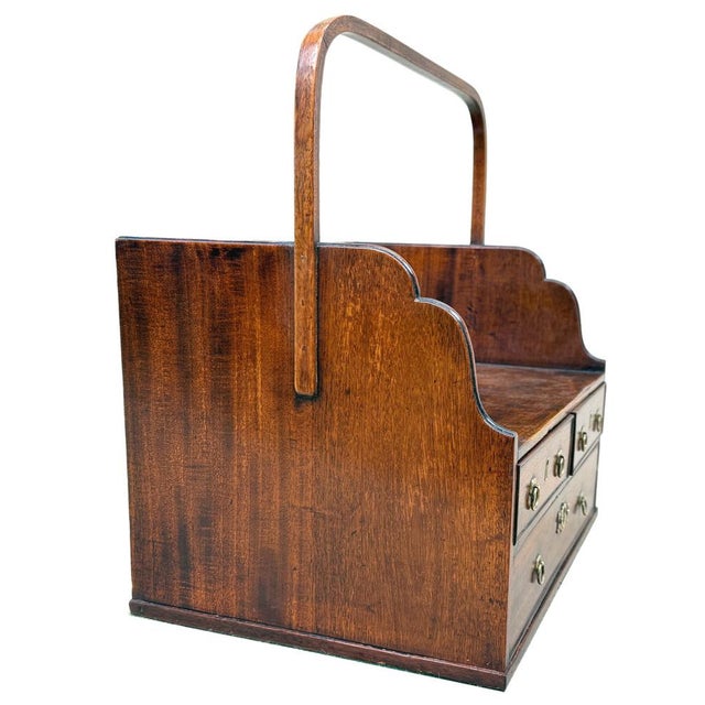 An Extremely Rare 18th Century Mahogany George III Period Book Carrier, Or Desk Stand Tidy, Having Two Short Drawers And...