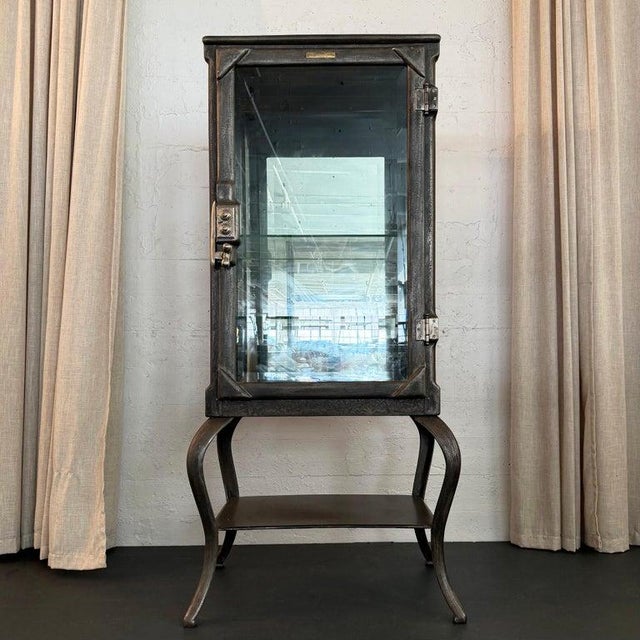 Industrial Antique Industrial Brushed Steel Apothecary Vitrine Cabinet For Sale - Image 3 of 12