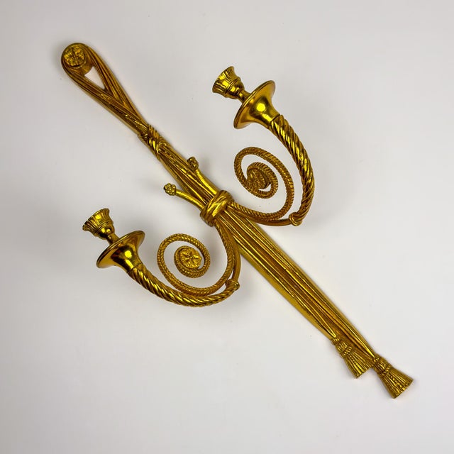 Large Bronze Wall Candle Sconce, France, 1950s For Sale - Image 18 of 18