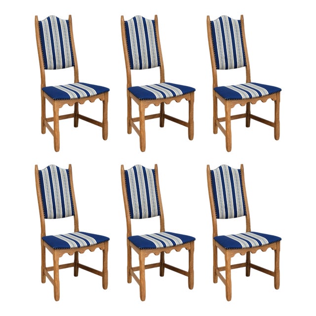 Vintage Danish Oak Dining Chairs by Henning Kjærnulf for Nyrup Furniture Factory, 1960s, Set of 6 For Sale