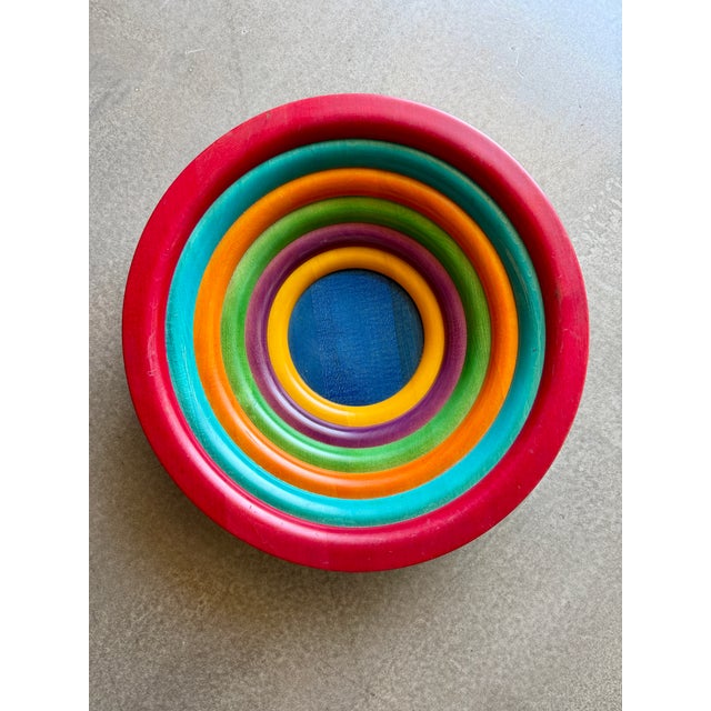 This postmodern centerpiece bowl was designed by Pietro Manzoni and manufactured by Vietri in Italy during the 1980s,...