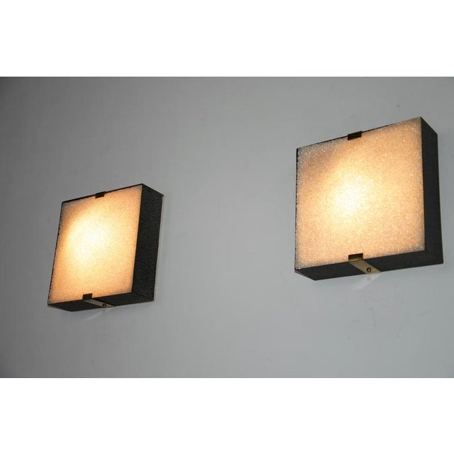 Mid-Century Square Flush Mounts, Italy, 1960s, Set of 2 For Sale - Image 12 of 15