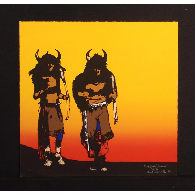 1980s Ward Churchill "Buffalo Dancers" Hand Signed Fine Art Serigraph 1980 For Sale - Image 5 of 8