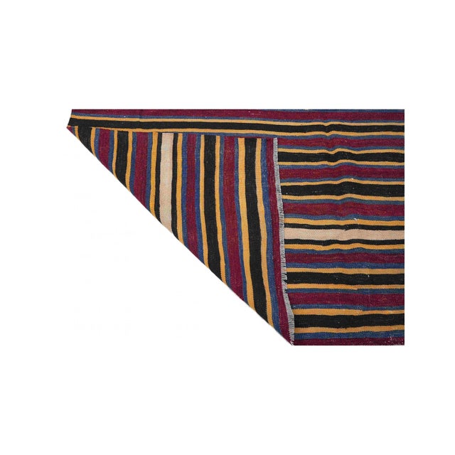 Striped Vintage Turkish Kilim Rug - 5`4" X 11`5" For Sale - Image 4 of 6